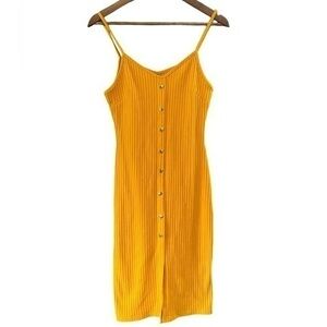 LU NYC Spaghetti Strap Short Dress - Juniors Size Medium - Yellow